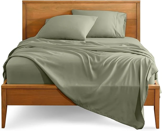 Unique Bare Home Full Sheet Set - 1800 Ultra-Soft Microfiber Full Bed Sheets - Double Brushed - Deep Pockets - Easy Fit - 4 Piece Set - Bedding Sheets amp Pillowcases Full Sage Relaxed