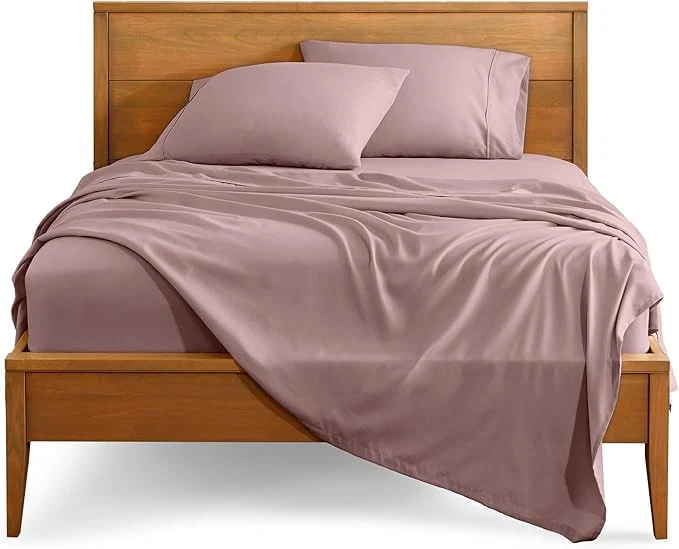 High-Performance Bare Home Queen Sheet Set - 1800 Ultra-Soft Microfiber Queen Bed Sheets - Double Brushed - Deep Pockets - Easy Fit - 4 Piece Set - Bedding Sheets amp Pillowcases Queen Mauve Sophisticated