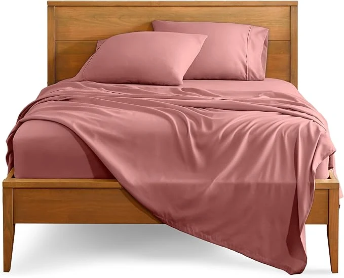 Efficient Bare Home Full XL Sheet Set - 1800 Ultra-Soft Microfiber Full Extra Long Bed Sheets - Double Brushed - Deep Pockets - Easy Fit - 4 Piece Set - Bedding Sheets amp Pillowcases Full XL Dusty Rose High-Grade