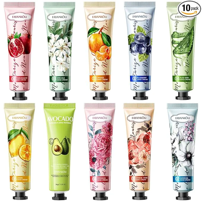 Relaxed 10 Pack Hand Cream for Dry Cracked Hands Travel Size Moisturizing Mini Hand Stylish