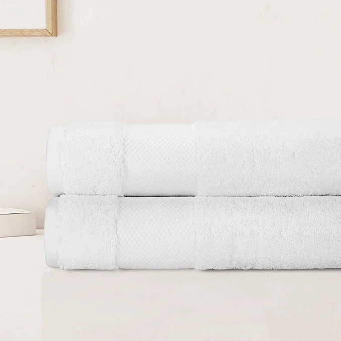 Premium BIOWEAVES Organic Cotton Bath Sheet Set of 2 Soft Oversized Bath Towels Powerful
