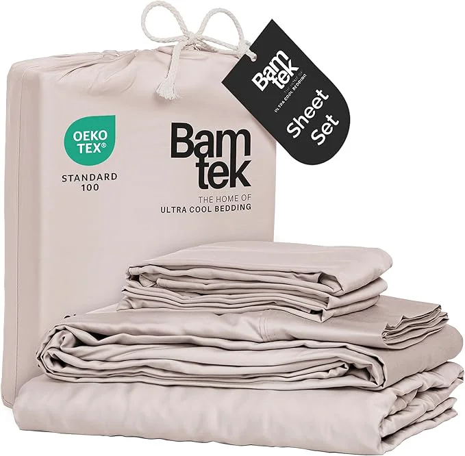 Lightweight Viscose Bamboo Twin XL Sheets 3PC Set - Extra Long - Cooling Bedding for Hot Sleepers with Moisture Wicking Technology - Silky Soft 16 Inch Deep Pocket Blush - 38 quot x 80 quot Versatile