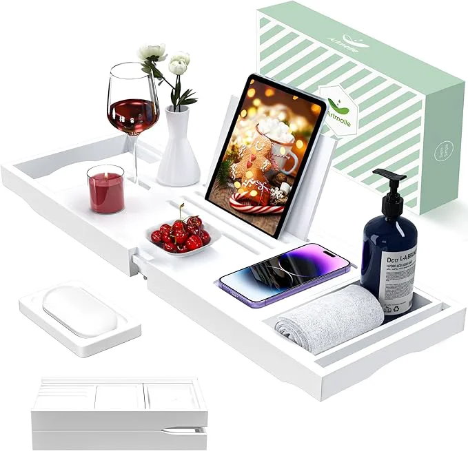 Classic Artmalle Foldable Bathtub Caddy Tray Exclusive