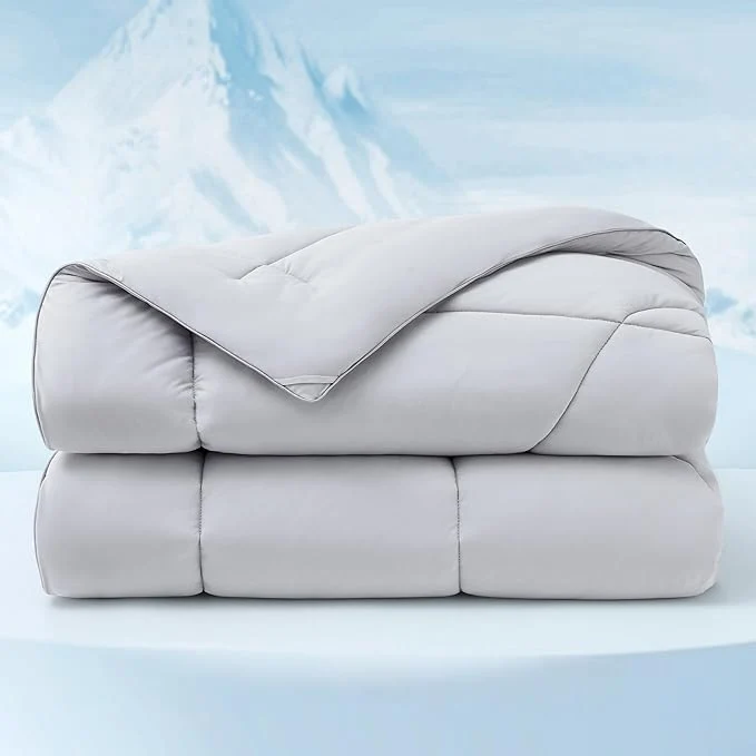 Environmentally Friendly Bedsure Cooling Comforter Oversize King - Cooling Blankets for Hot Sleepers Lightweight Comforter for Summer with Dual-Sided Cool Tech Soft Breathable Cold Blanket for Sleeping Grey 116x98 Inches Long-Lasting