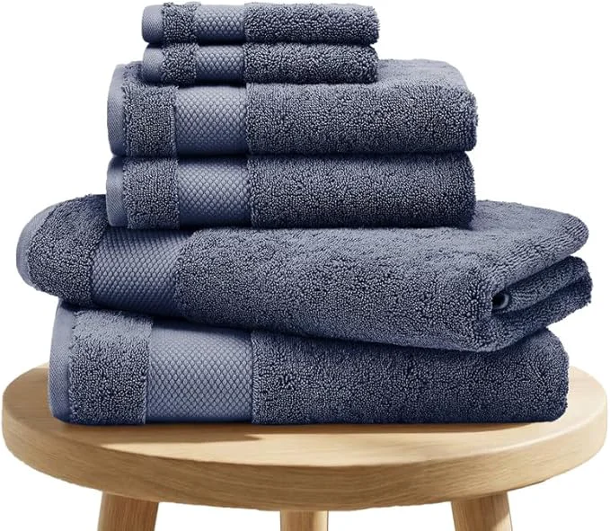 Original Design BIOWEAVES Organic Cotton 6-Piece Luxury Bathroom Towels Set GOTS High-End