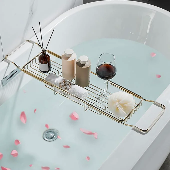 Optimized Stainless Steel Bathtub Caddy Tray Expandable Bathtub Holder Table Adjustable Expertly Made
