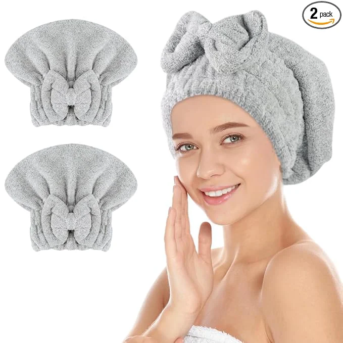 Comfortable SUNLAND Large Microfiber Hair Drying Caps Soft