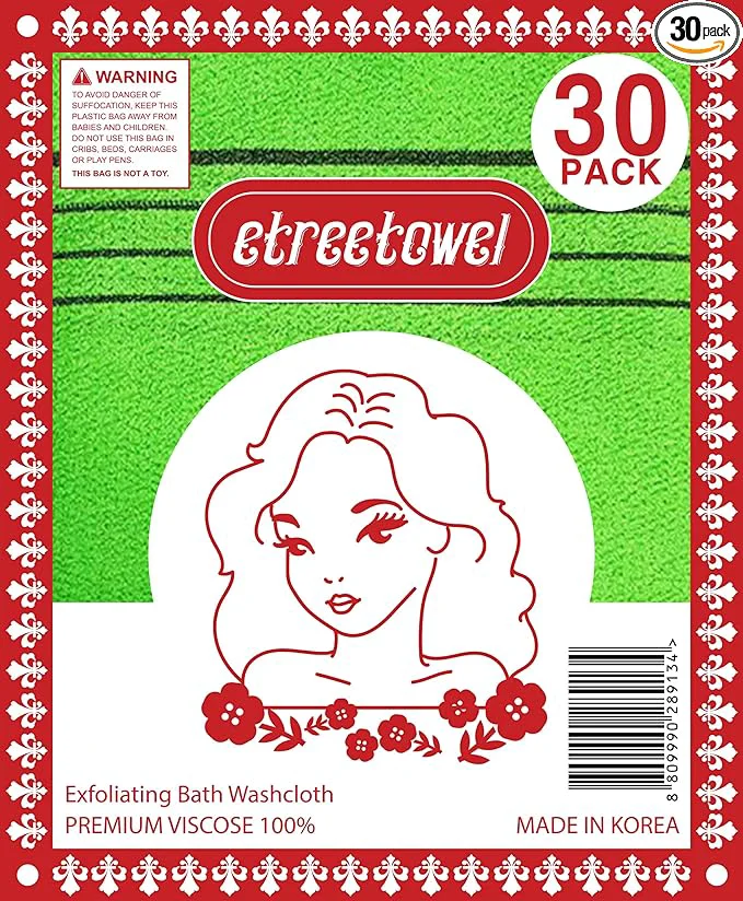 Easy-to-Use etreetowel Korean Asian Exfoliating Bath Washcloths Mitt Scrub Classic