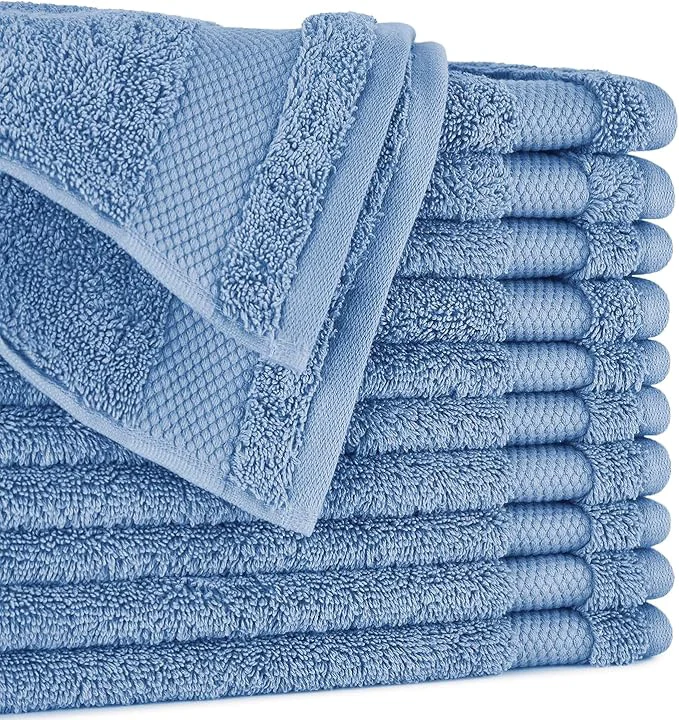 Enhanced BIOWEAVES Organic Cotton 700 GSM Plush Washcloths 13 x 13 GOTS Effective