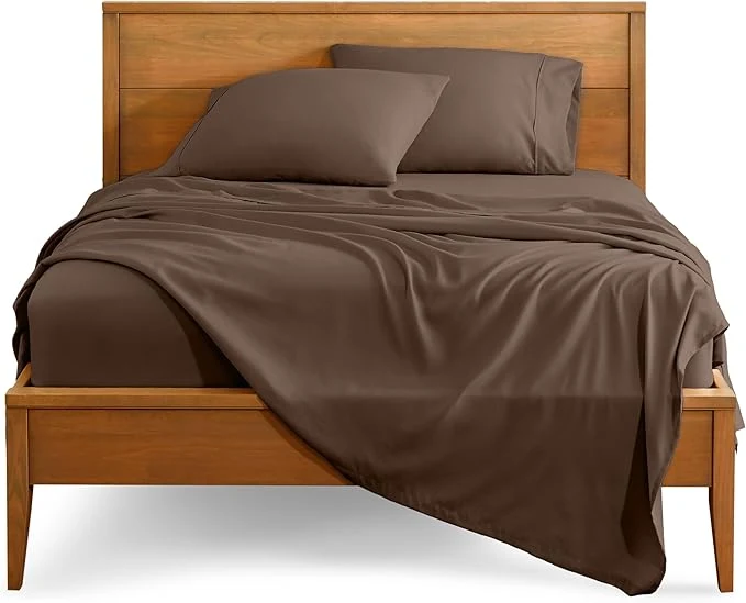 Top-Quality Bare Home Split Head Flex King Sheet Set - 1800 Ultra-Soft Microfiber Bed Sheets - Double Brushed - Deep Pockets - Easy Fit - 4 Piece Set - Bedding Sheets amp Pillowcases Cocoa Responsible