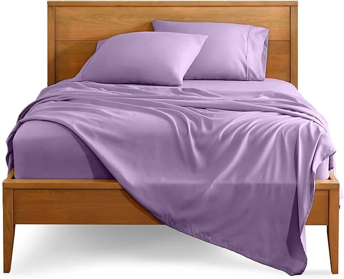 World-Class Bare Home Full XL Sheet Set - 1800 Ultra-Soft Microfiber Full Extra Long Bed Sheets - Double Brushed - Deep Pockets - Easy Fit - 4 Piece Set - Bedding Sheets amp Pillowcases Full XL Lavender Premium