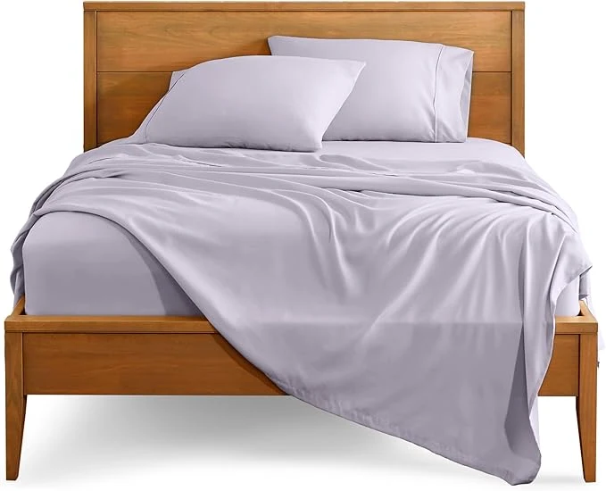 Trendy Bare Home Split Head Flex King Sheet Set - 1800 Ultra-Soft Microfiber Bed Sheets - Double Brushed - Deep Pockets - Easy Fit - 4 Piece Set - Bedding Sheets amp Pillowcases Light Lavender Enhanced