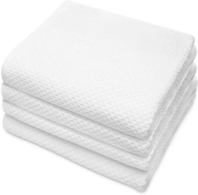 Selected COTTON CRAFT- Euro Spa Set of 4 Luxury Waffle Weave Bath Towels Oversized Pure Certified