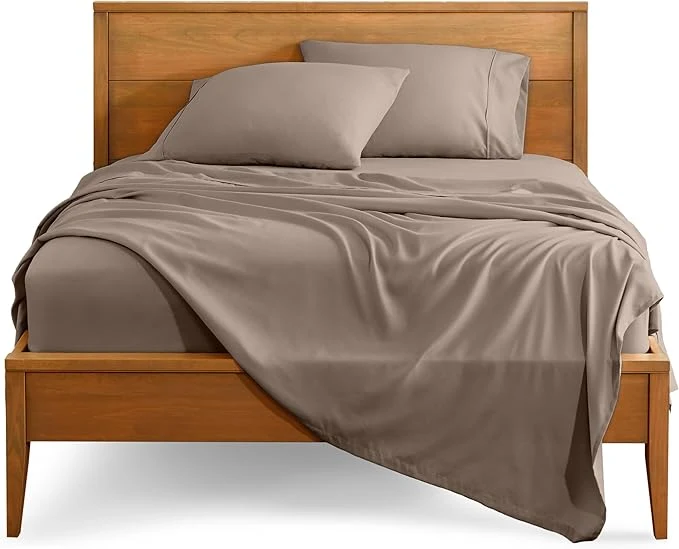 Breathable Bare Home Full XL Sheet Set - 1800 Ultra-Soft Microfiber Full Extra Long Bed Sheets - Double Brushed - Deep Pockets - Easy Fit - 4 Piece Set - Bedding Sheets amp Pillowcases Full XL Taupe Versatile