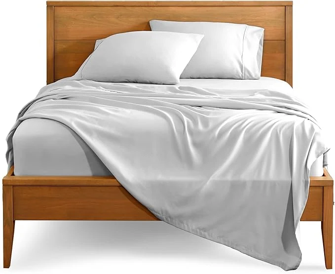 Bare Home Short Queen Sheet Set - 1800 Ultra-Soft Microfiber Bed Sheets - Double Brushed - Deep Pockets - Easy Fit - 4 Piece Set - Bedding Sheets amp Pillowcases Short Queen Cloud Grey Elegant