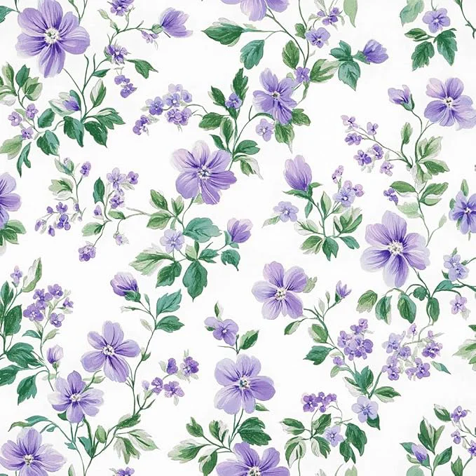Quality Girl Purple 7-Piece Flowers Leaves Comforter Sets Cottage Queen Size Bed in a Bag for All Season Includes 1 Comforter 90 quot x90 quot 2 Pillowcases 1 Fitted Sheet 1 Flat Sheet 2 Pillow Shams Advanced