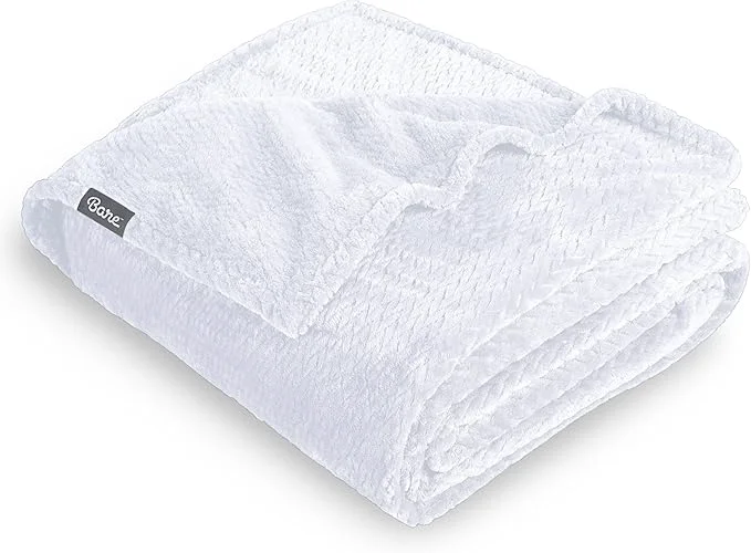Trusted Bare Home Textured Fleece Blanket - Twin Twin Extra Long - Ultra-Soft Lightweight for Bed Sofa and Couch - Luxury Microplush - Cozy Warm Blanket Twin Twin XL Chevron White Top-Quality