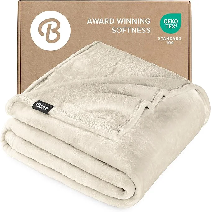 Practical Bare Home Fleece Blanket - Full Queen - Ultra-Soft Lightweight for Bed Sofa and Couch - Luxury Microplush - Cozy Warm Blanket Full Queen Oyster Superior