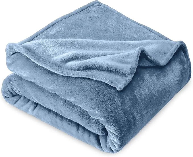 Specialty Bare Home Fleece Blanket - Kid Size - Ultra-Soft Lightweight for Bed Sofa and Couch - Luxury Microplush - Cozy Warm Blanket Kid Coronet Blue Solid