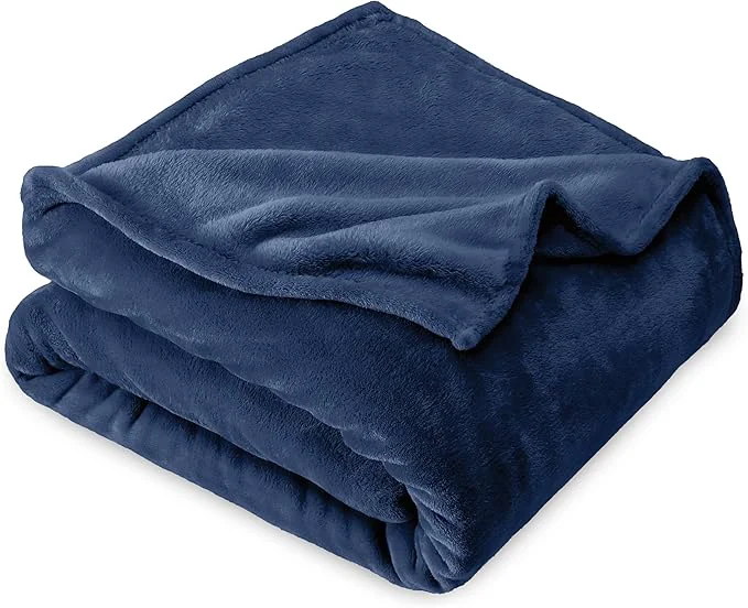 Eco-Friendly Bare Home Fleece Blanket - Kid Size - Ultra-Soft Lightweight for Bed Sofa and Couch - Luxury Microplush - Cozy Warm Blanket Kid Dark Blue Exclusive