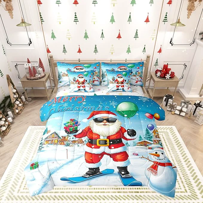Responsible Castle Fairy Skiing Santa 7 Pieces Bedding Set Full Bed in a Bag Merry Christmas House Gifts Snowman Comforter Set Farmhouse New Year Decor Soft Warm Microfiber Bedding Trendy