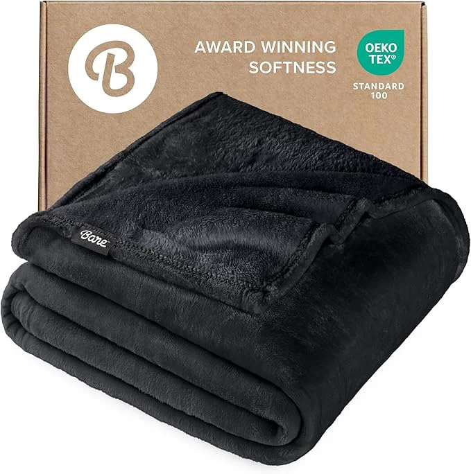 Dependable Bare Home Fleece Blanket - King Size - Ultra-Soft Lightweight for Bed Sofa and Couch - Luxury Microplush - Cozy Warm Blanket King Black World-Class