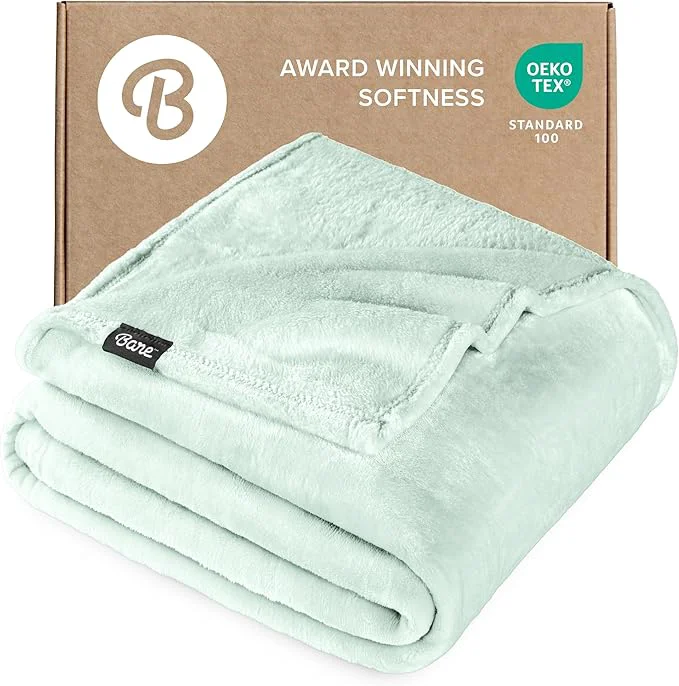 Carefully Designed Bare Home Fleece Blanket - King Size - Ultra-Soft Lightweight for Bed Sofa and Couch - Luxury Microplush - Cozy Warm Blanket King Spring Mint Versatile
