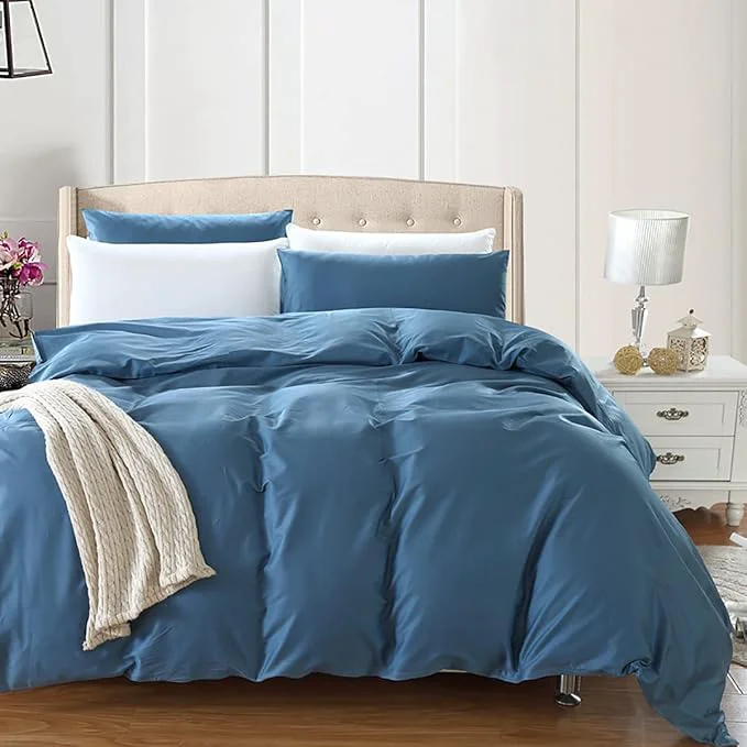 Reusable KAREVER Blue Comforter Set King Bedding Set Women Soft Bed Comforter Set Breathable Blanket Men Lake Blue Lightweight Quilts Set King Size Stylish