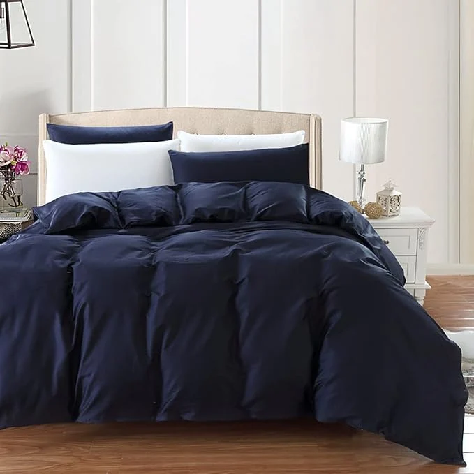 Selected KAREVER Navy Comforter Set Full Bedding Set Women Bed Comforter Set Breathable Blanket Teens Dark Navy Blue Lightweight Quilts Set Full Size Luxury