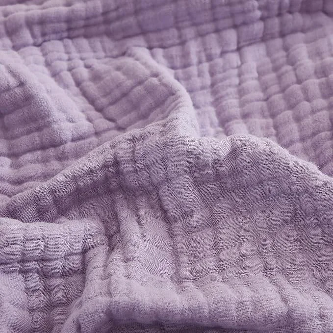 Safe EMME Cotton Throw Blanket for Couch Soft Airy Muslin Bed Blankets Lightweight Breathable Blanket All Season Gauze Blanket Lavender Eco-Friendly