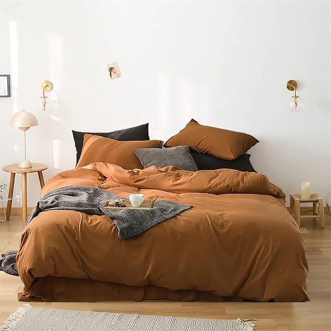 Dependable Luxlovery Pumpkin Comforter Set Full Rust Bedding Set Full Size Terracotta Rust Blanket Adults Teens Quilts Pumpkin Brown Reddish Brown Comforter Set Women Men Detailed