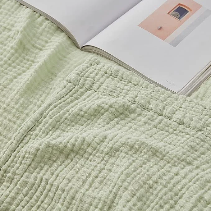 Authentic EMME Muslin Baby Blankets Cotton 4-Layer Swaddle 40 quot x50 quot Lightweight Soft Breathable for Toddler Infant Newborn All Season Gauze Blanket Mint Green Stylish