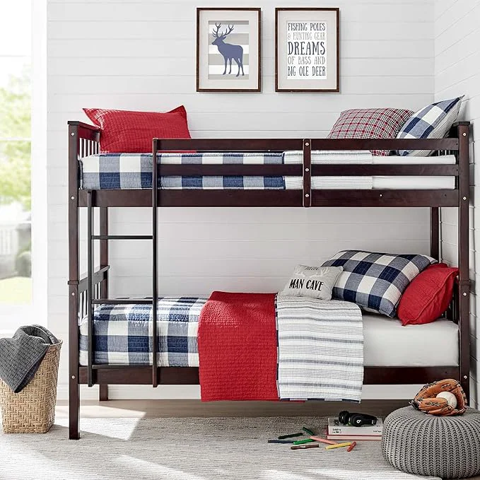Traditional Levtex Home - Camden Quilt Set -Twin Twin XL Quilt 68 x 86 in. One Standard Pillow Sham 26 x 20 in. - Buffalo Check in Navy and Cream - Reversible Pattern - Cotton User-Friendly