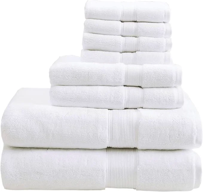 Genuine Madison Park 800GSM Bathroom Towel Set of 8 Cotton Bath Towel Set Pure