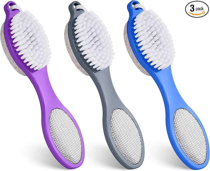 Exceptional 3 Pcs 4 in 1 Foot Brush for Use in Shower Artisan