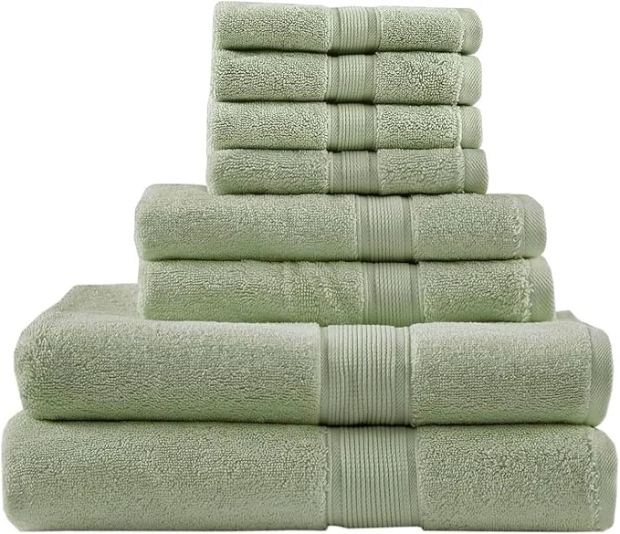 Safe Madison Park 800GSM Bathroom Towel Set of 8 Cotton Bath Towel Set Relaxed