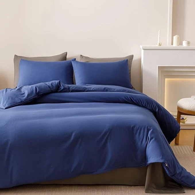 Convenient Luxlovery Royal Blue Comforter Set Full Women Men Solid Comforter Bright Blue Bedding Set Fluffy Soft Breathable Blanket Quilts with 2 Pillowcases for Full Bed Casual