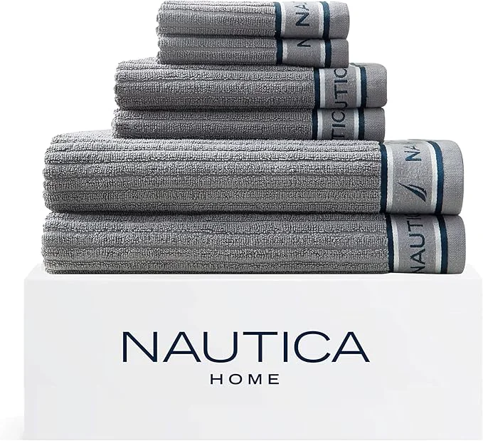 Clean Nautica - Bath Towels Soft Absorbent Fluffy Cotton Highly Absorbent Natural