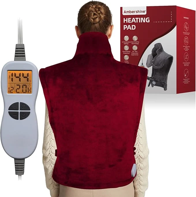 High-Quality Ambershine 26 x35 XXXL King Size Neck Shoulder Back Heating Pad Reusable