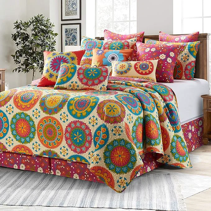 Effective Virah Bella 3 Piece Full Queen Lodge Quilt Bedding Set - Rustic Country Reversible Comforter Set with Decorative Pillow Shams - Suri Convenient