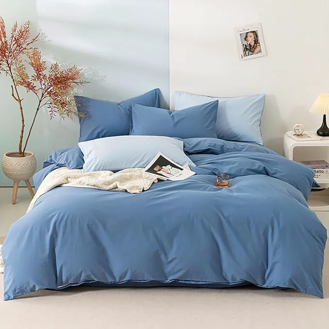 Sophisticated Luxlovery Blue Comforter Set California King Lake Blue Bedding Comforter Set Blanket Quilts Soft Breathable Modern Bedding Set for Cal King Women Men Crafted