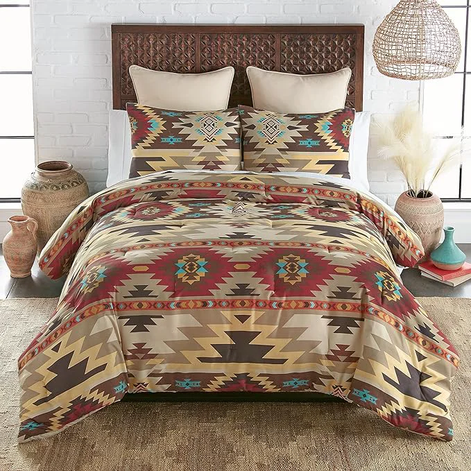 Premium Donna Sharp Sand Dune Comforter Bedding Set - 3-Piece King Size Reversible Comforter Set - Includes 1 Plush Comforter and 2 Pillowcases - Machine Washable Carefully Designed