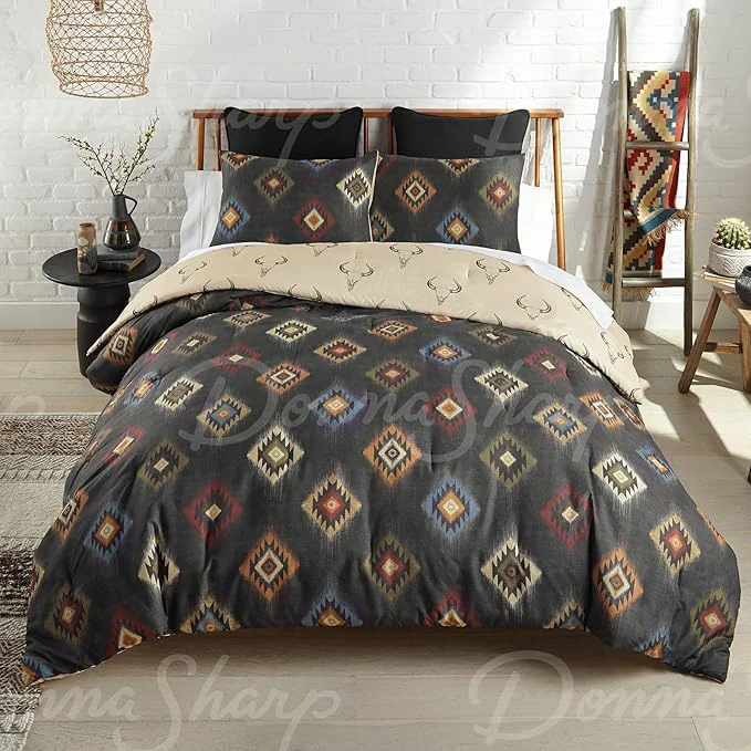 High-Grade Donna Sharp Phoenix Comforter Bedding Set - 3-Piece Queen Size Reversible Comforter Set - Includes 1 Plush Comforter and 2 Pillowcases - Machine Washable Refined