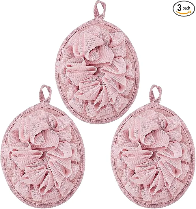 Traditional Boao 3 Pcs Bath Shower Pouf Sponge Mesh Pouf Shower Ball Exfoliating Body Sustainable