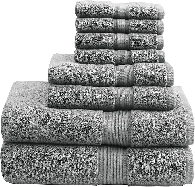 Recyclable Madison Park 800GSM Bathroom Towel Set of 8 Cotton Bath Towel Set Stylish