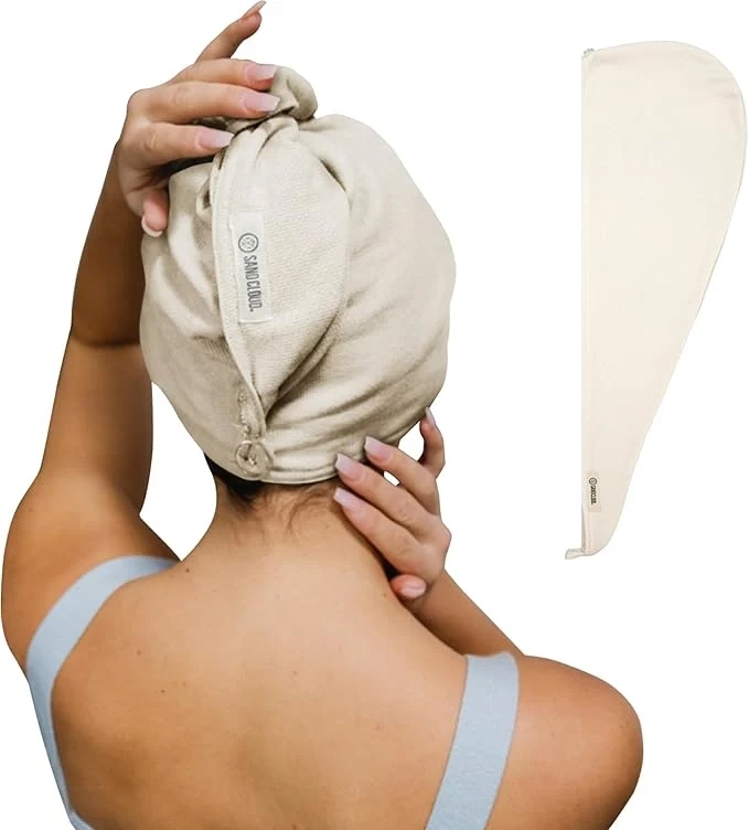 Dependable Sand Cloud Cotton Hair Towel Wrap Ivory Soft