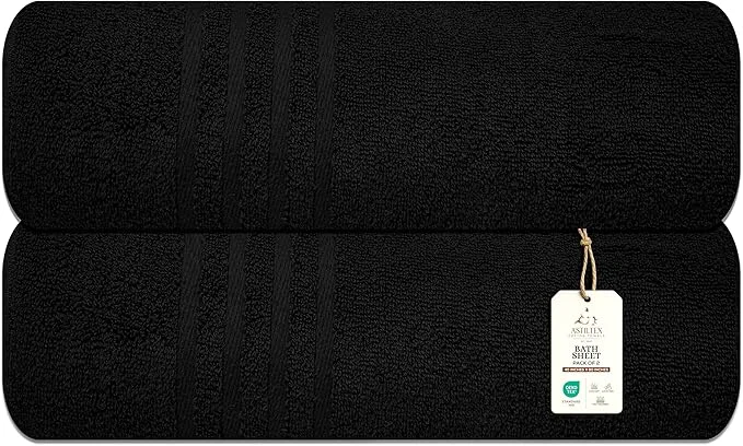 Artisan Pack of 2 Jumbo Bath Sheet 40 x 80 Inches Extra Large Lightweight Quick Dry Exceptional