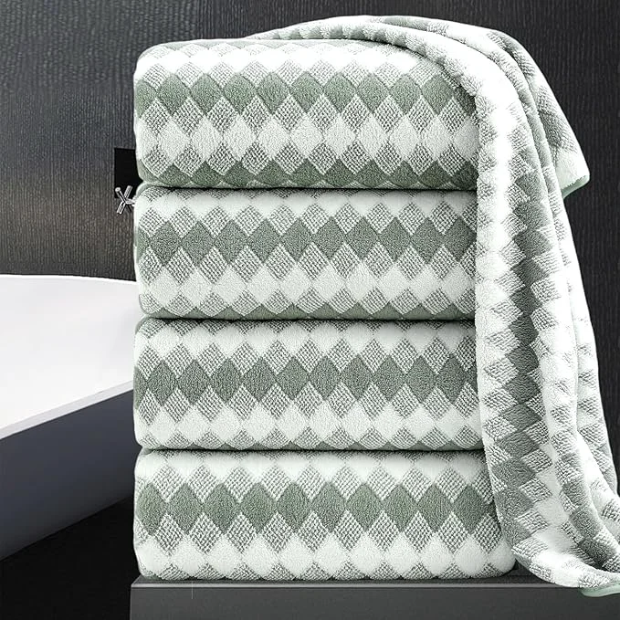 Versatile 4 Piece Bath Towel Set Oversized Bath Sheet 35 x70 Bathroom Towel Extra Large Unique