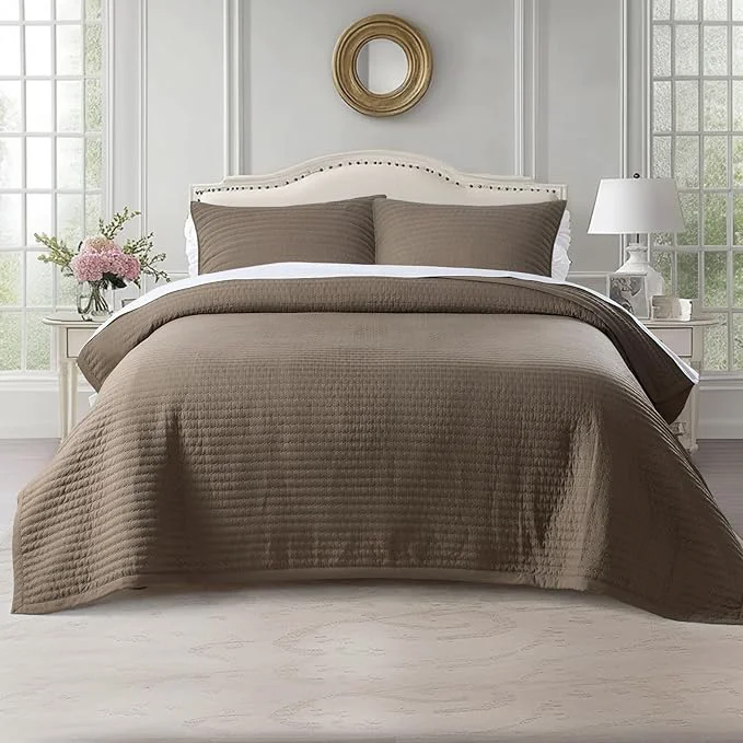 Functional KASENTEX Twin Quilt Set 68 quot x86 quot – Soft Washed 3-Layer Lightweight Bedspread Minimalist Nordic Design All-Season Spring amp Summer Quilt Set 1 Quilt 2 Pillow Shams Cub Original