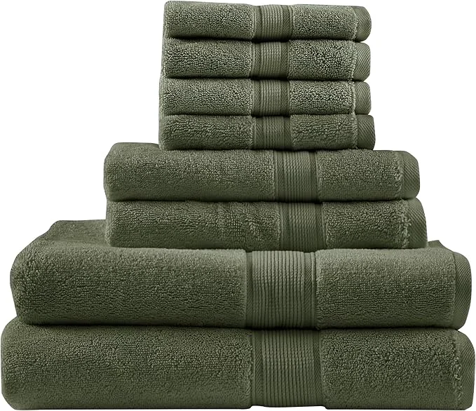Flexible Madison Park 800GSM Bathroom Towel Set of 8 Cotton Bath Towel Set Relaxed